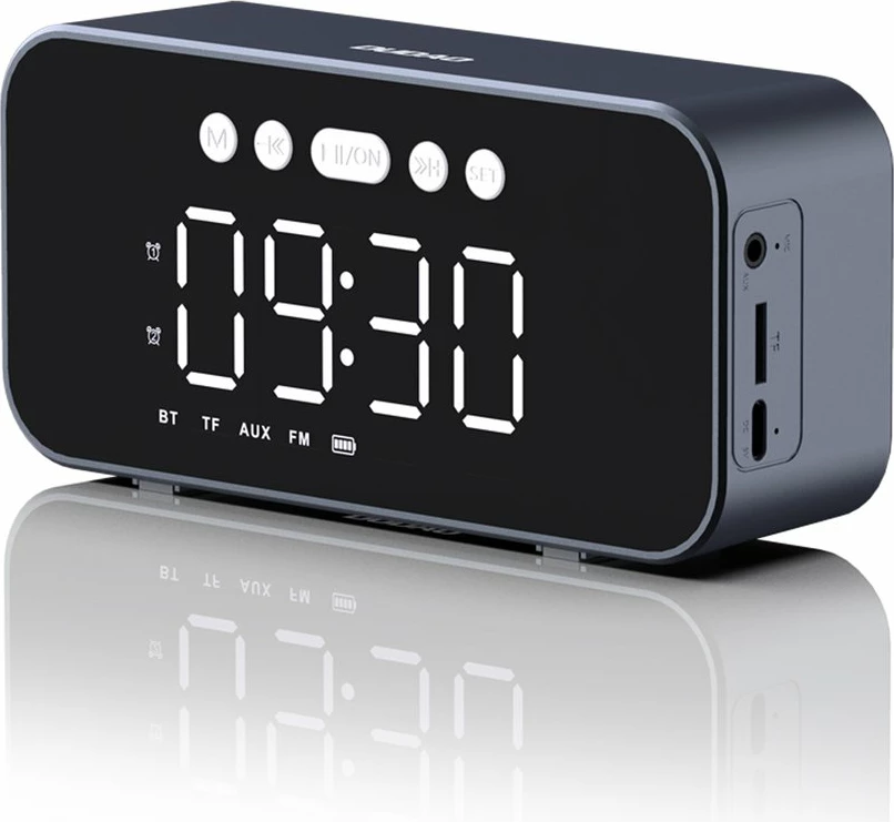 Altoparlant Bluetooth Dudao Y17 me orë alarmi, FM, 1200mAh, Argjend