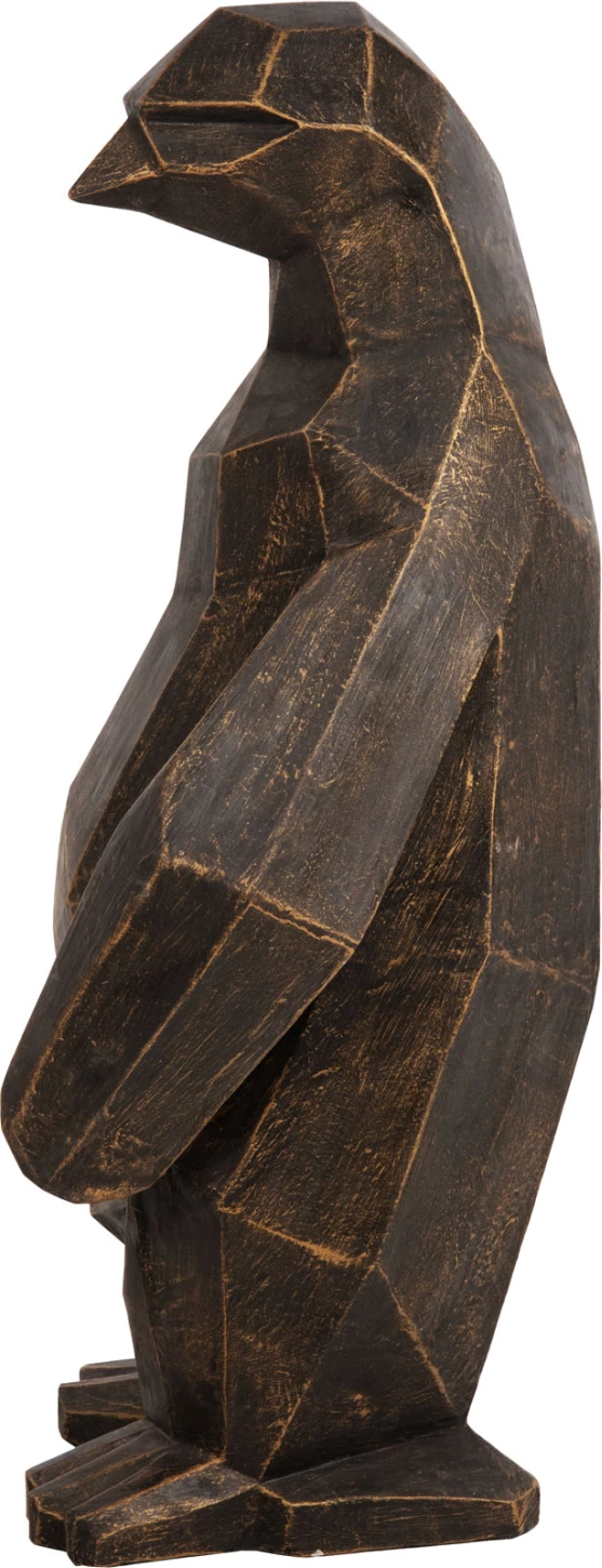 Dekor për dysheme, pinguin, ngjyrë patinë e zezë me detaje ari, FH7914, 45x45x100H cm
