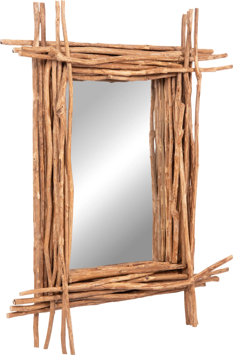 Pasqyrë muri TWIGGER, dru i papërpunuar, ngjyrë natyrale, 80x15x100cm