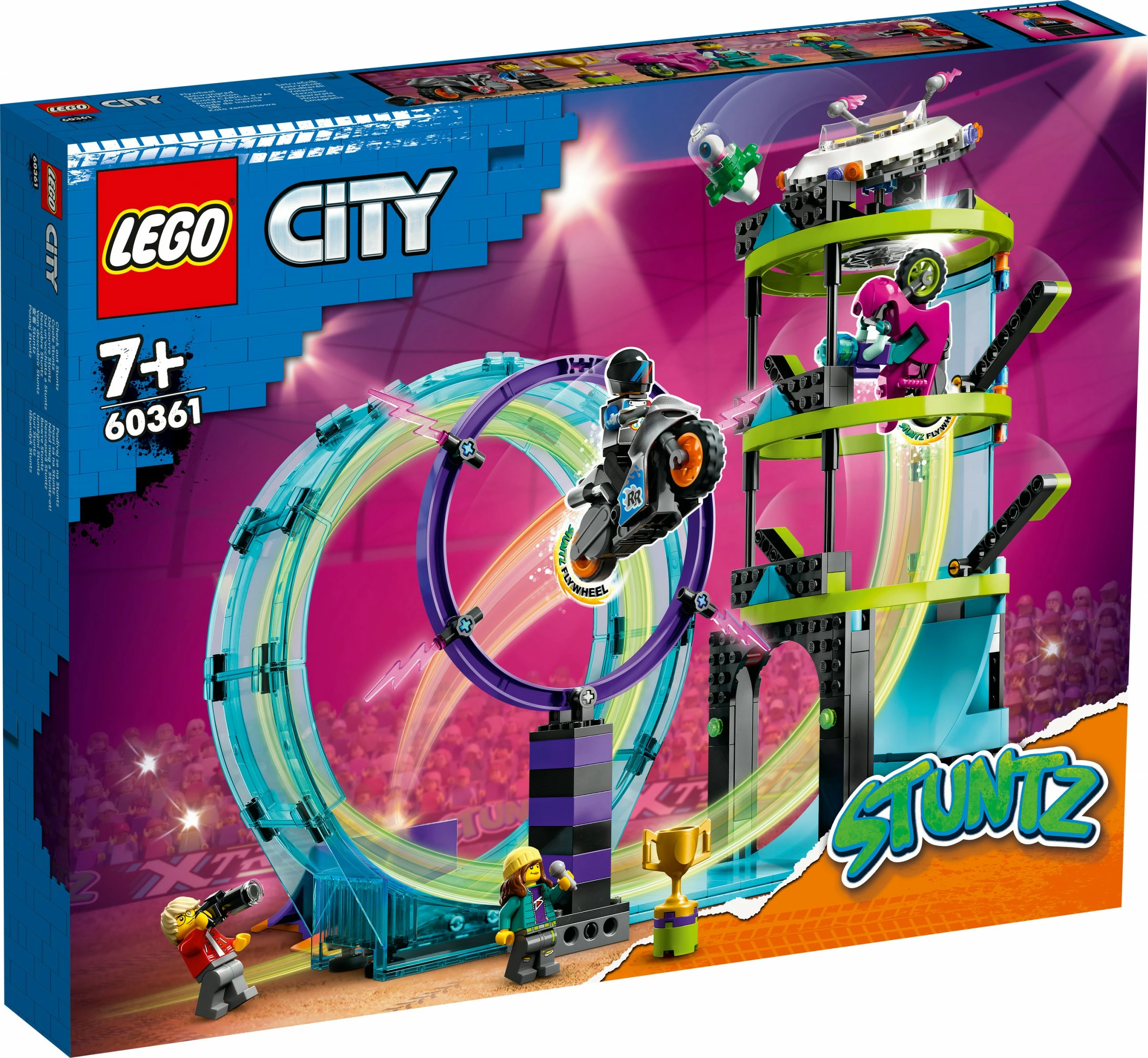 Set ndërtimi LEGO City Ultimate Stunt Riders Challenge, 385 pjesë, shumëngjyrësh