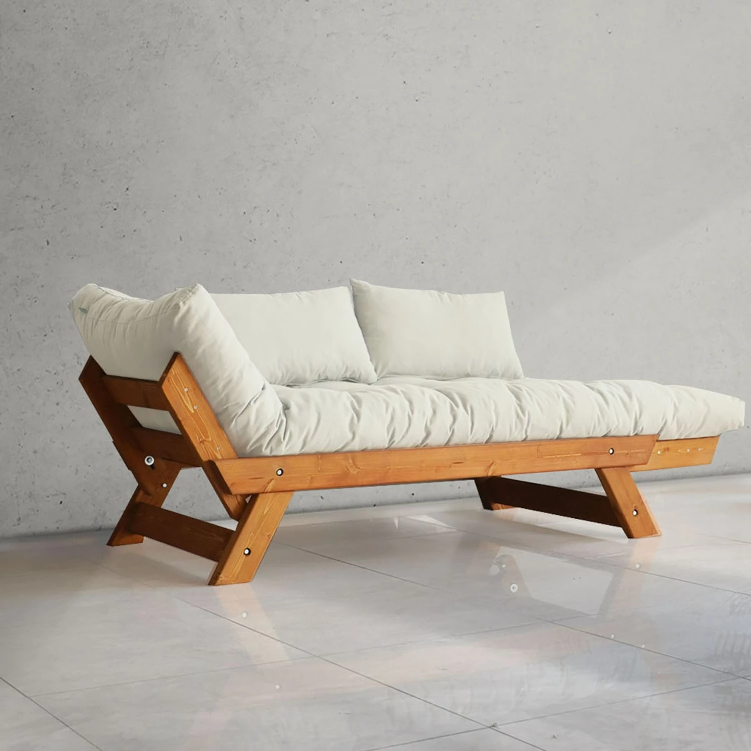 Divan kopshti dy-vendësh, Skye Decor, ngjyrë teak dhe e bardhë, CPT8130-210