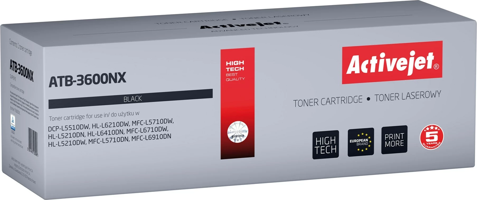 Toner Activejet ATB-3600NX për printer Brother, 6000 faqe, i zi