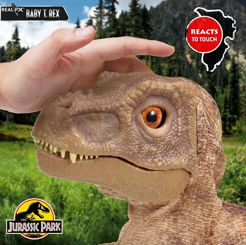 Kukull interaktive WOW Stuff Puppetronic Real FX Baby T-Rex Jurassic Park, bronzi