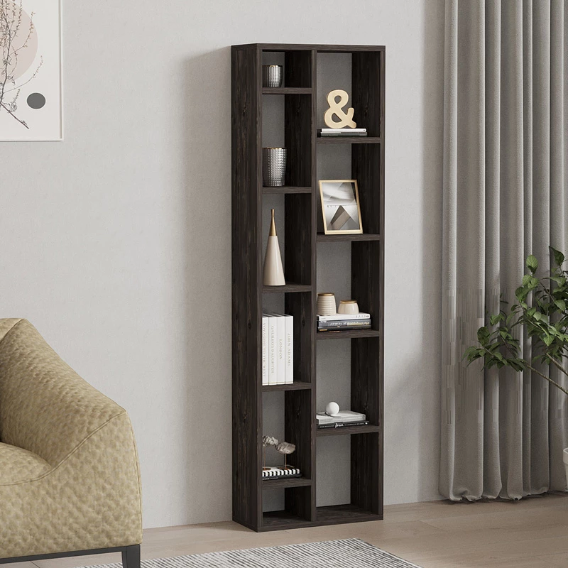 Raft librash Minicu, ngjyrë arre e errët, 44.4x19.6x150cm