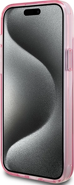 Mbështjellës Karl Lagerfeld KLHMP15SHMRSKCP për iPhone 15 6.1", me ring stand, MagSafe, rozë