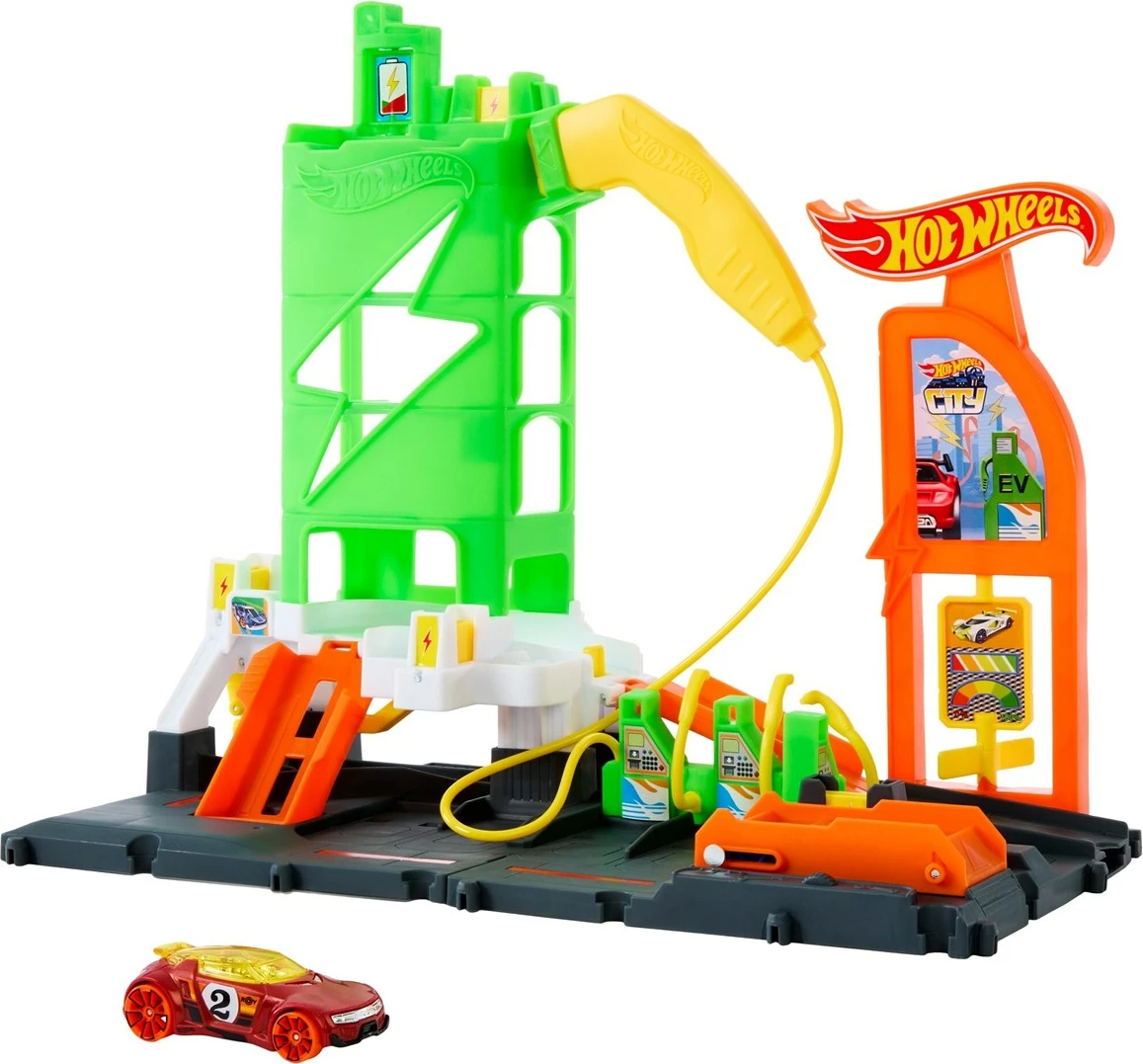 Stacion karikimi për makina lodër Hot Wheels City Mattel HTN79, shumëngjyrësh