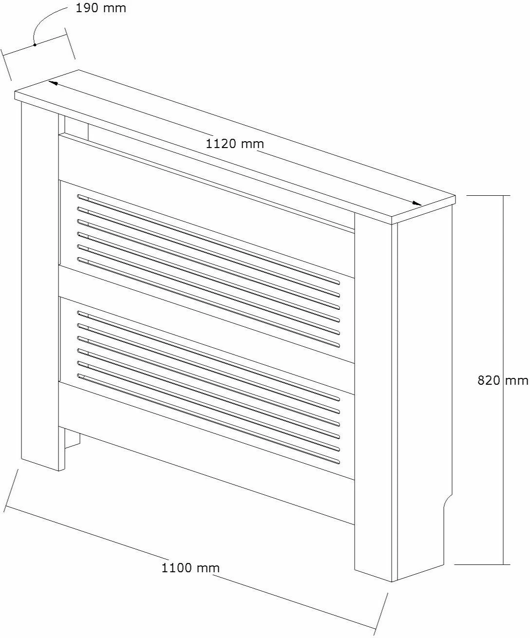 Kapak radiatori Skye Decor, ngjyrë arre dhe e bardhë