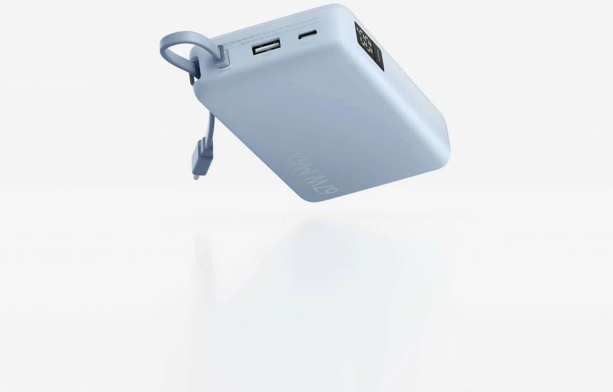 Power bank Xiaomi 67W Power Bank 20000 20000mAh, kabllo USB-C e integrume, Ice Blue