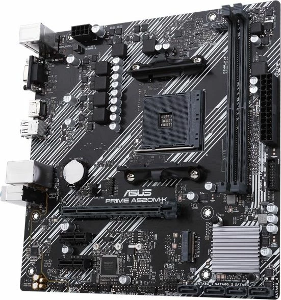 Pllakë amë Asus PRIME A520M-K, 2x RAM DDR4 deri 64GB, M.2, 4x SATA 3