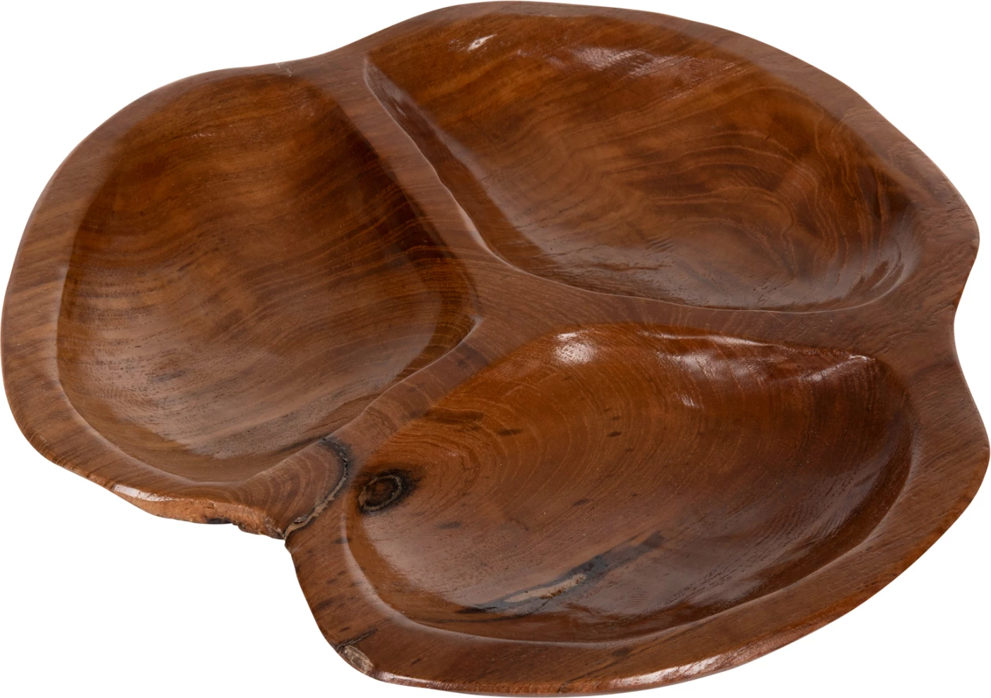 Enë dekorative për tryezë, dru tik natyral, FH4272, Φ30x4.5cm