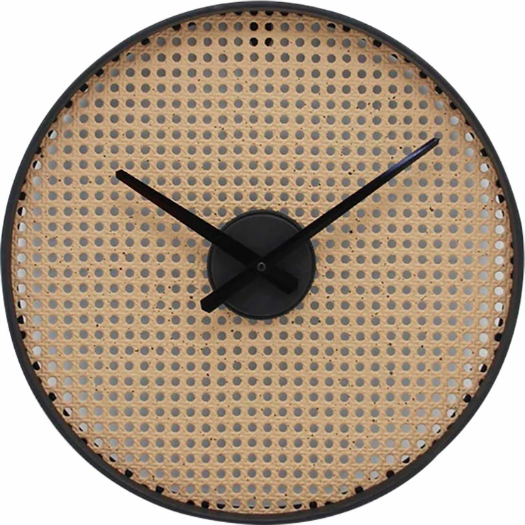 Orë muri Canne, metal natyral, e zezë, 40x40x5cm