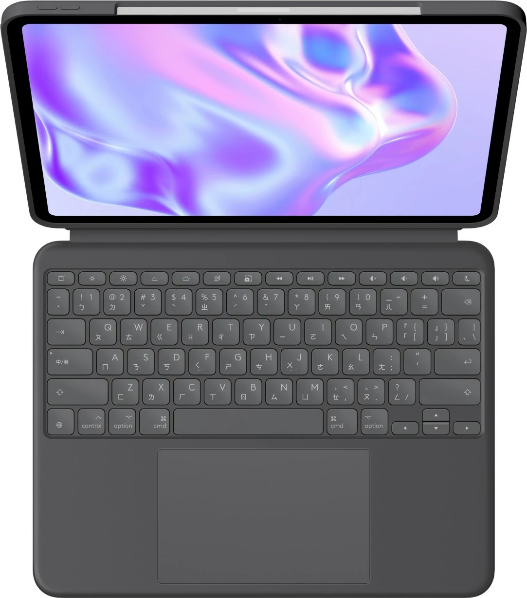 Tastierë me mbështjellës Logitech Combo Touch për iPad Pro 13 M4, QWERTZ, trackpad, grafit