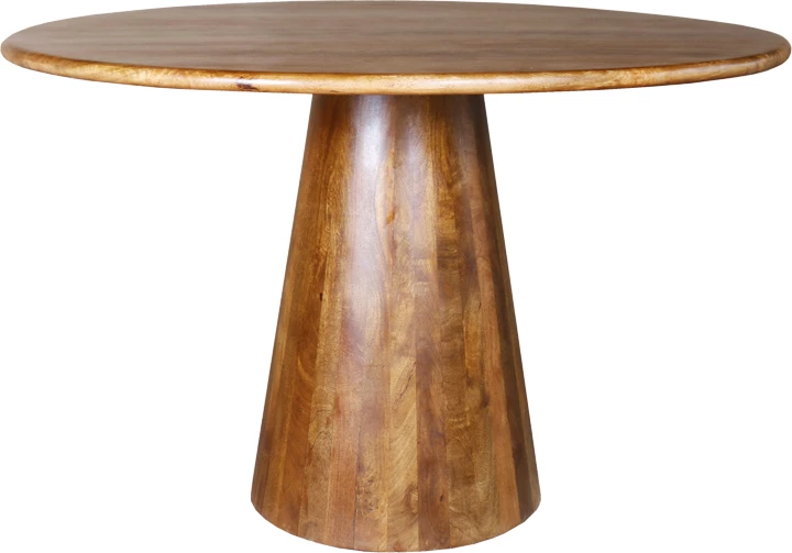 Tavolinë e rrumbullakët Rahma, dru mango, ngjyrë natyrale, D120x77cm