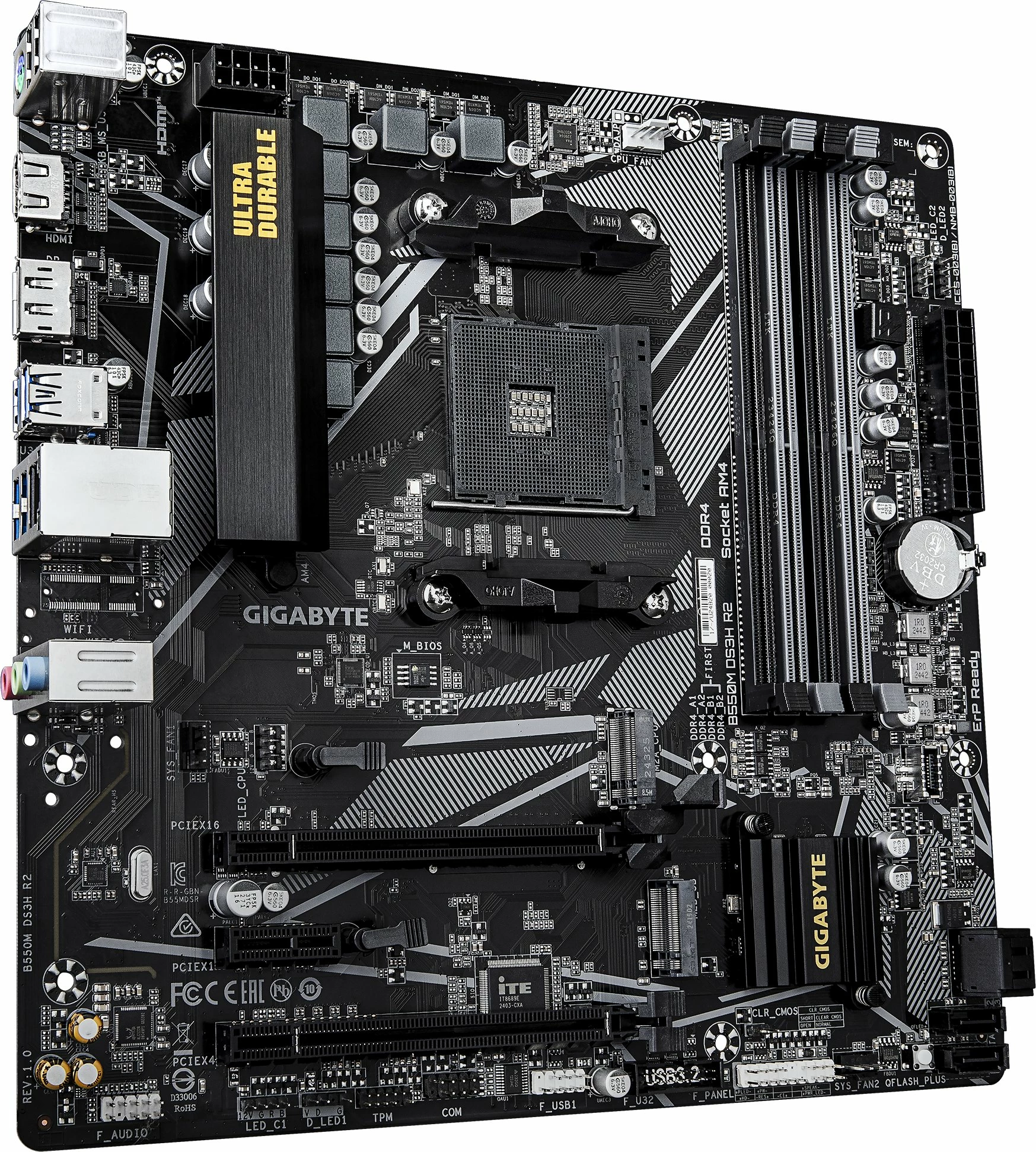 Pllakë amë Gigabyte B550M DS3H R2, Micro ATX, AM4, DDR4 deri 128GB, PCIe 4.0