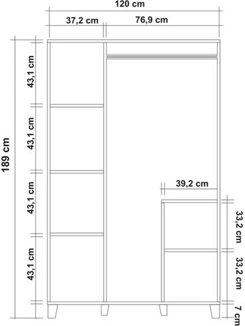 Dollap Hanah Home, Leva Hedera Line, ngjyrë Atlantic Pine dhe e bardhë