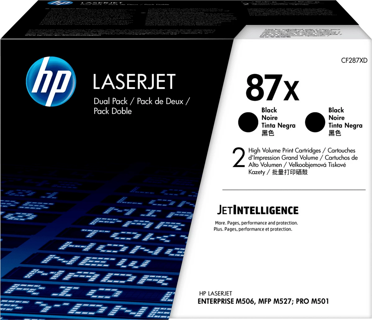 Toner HP 87X CF287XD XL 18000 faqe set 2 copë i zi