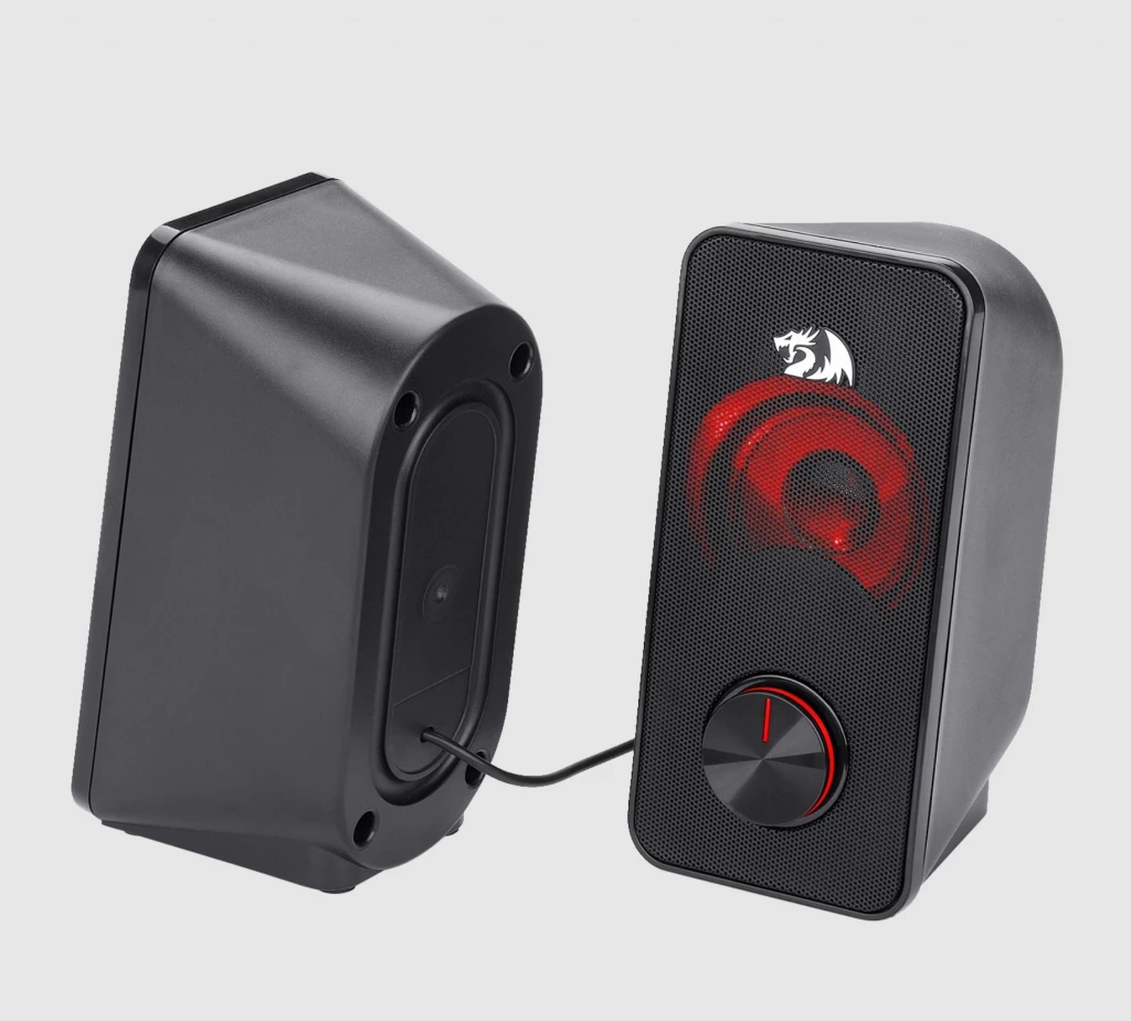 Altoparlantë Redragon STENTOR GS500, USB + 3.5mm AUX, LED e kuqe, set 2 copë, të zeza