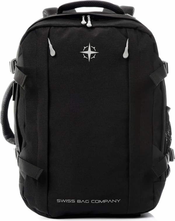 Çantë shpine SwissBags për femra e meshkuj, e zezë