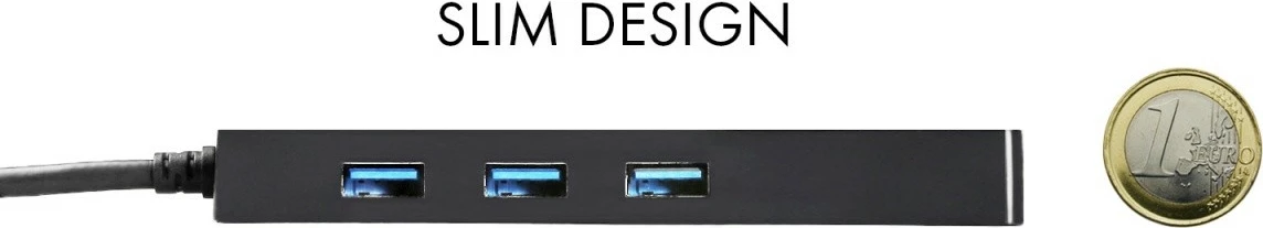 Kasë USB-C i-tec C31GL3SLIM me 3 porta USB dhe Gigabit Ethernet, e zezë