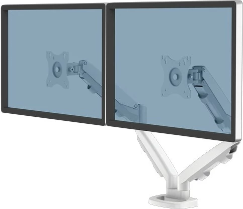 Krah monitori Fellowes Eppa 9683501, 2 krahë, rregullim lartësie, 39 inç, i bardhë