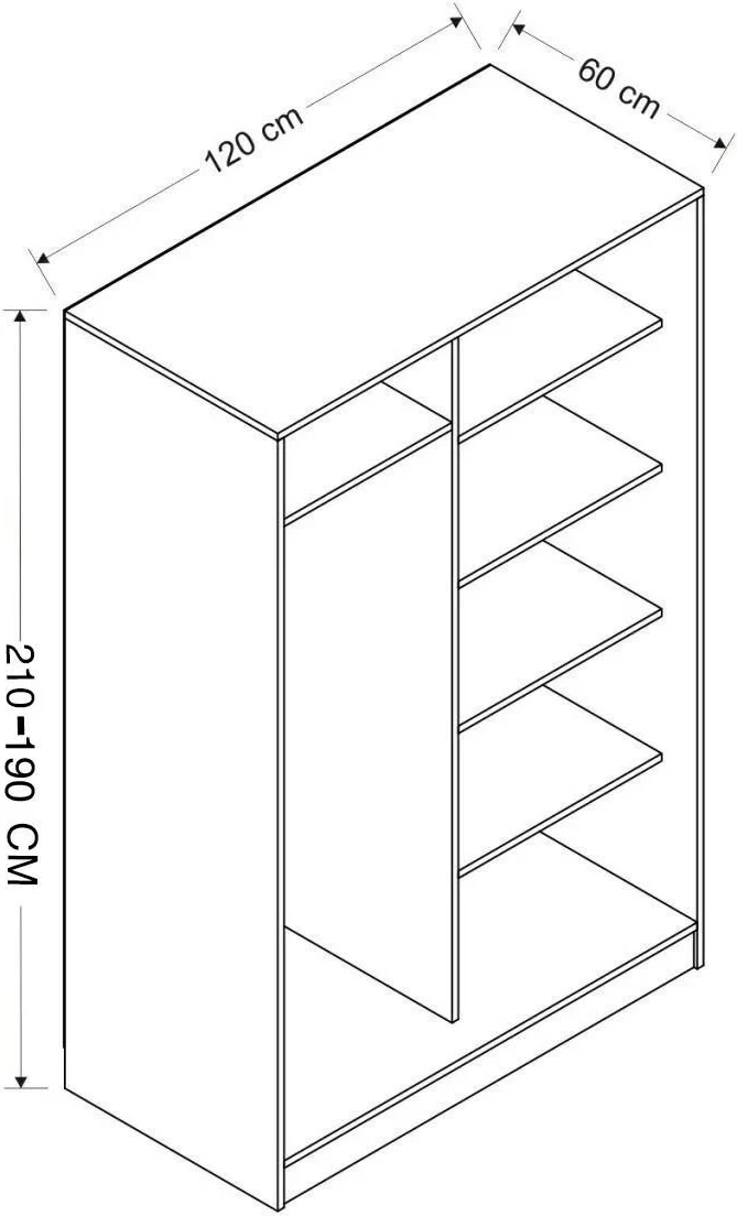 Dollap Skye Decor, ngjyrë e bardhë dhe lis, 2315