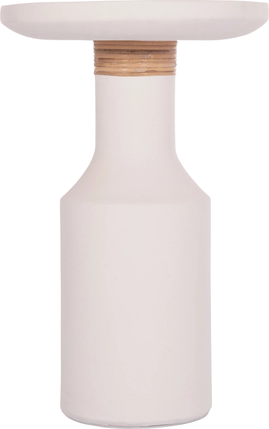 Tavolinë anësore TRED(T), çimento fiber e bardhë, ratan natyral, FH18169.02, 40x61cm