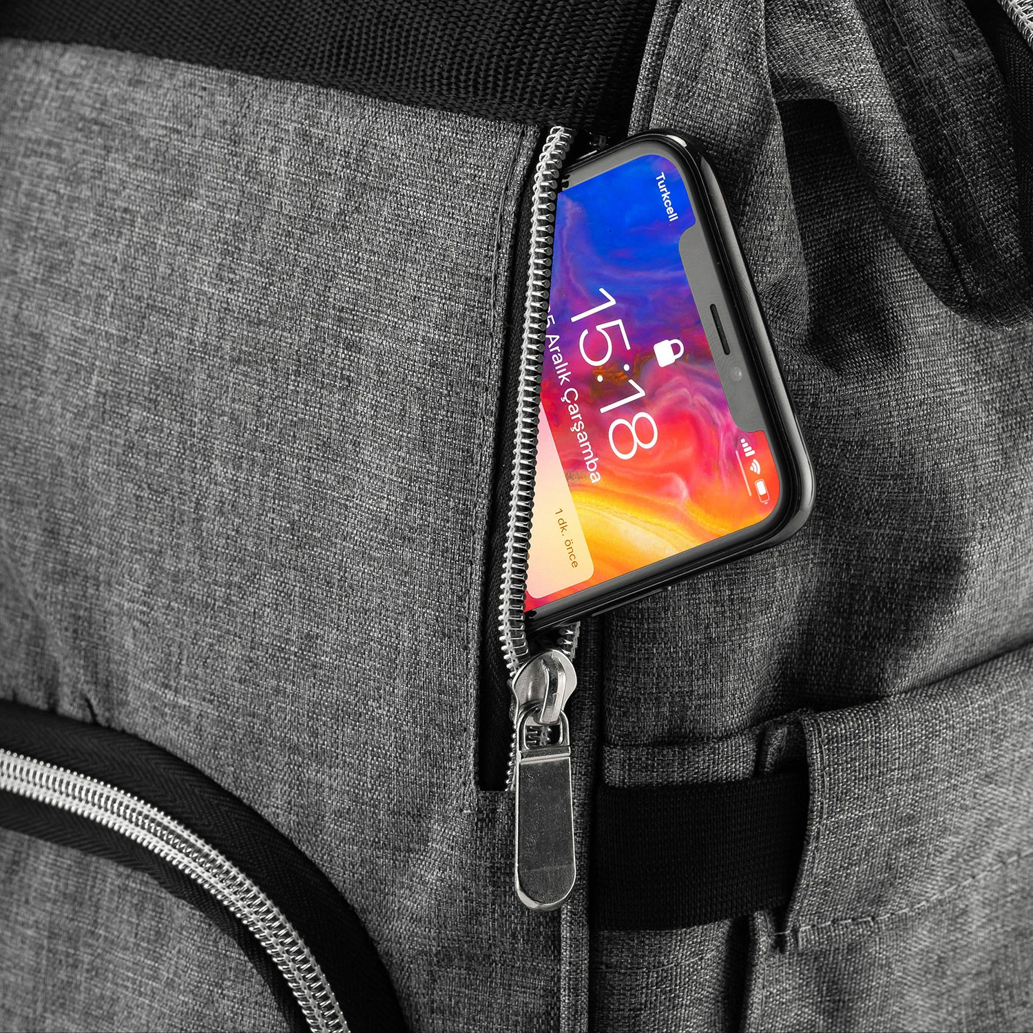 Çantë për pelena Evila Originals, Anne Bebek, ngjyrë gri