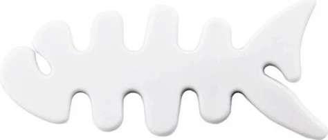 Mbështjellës kablloje për kufje Hurtel, formë peshku, plastikë, bardhë