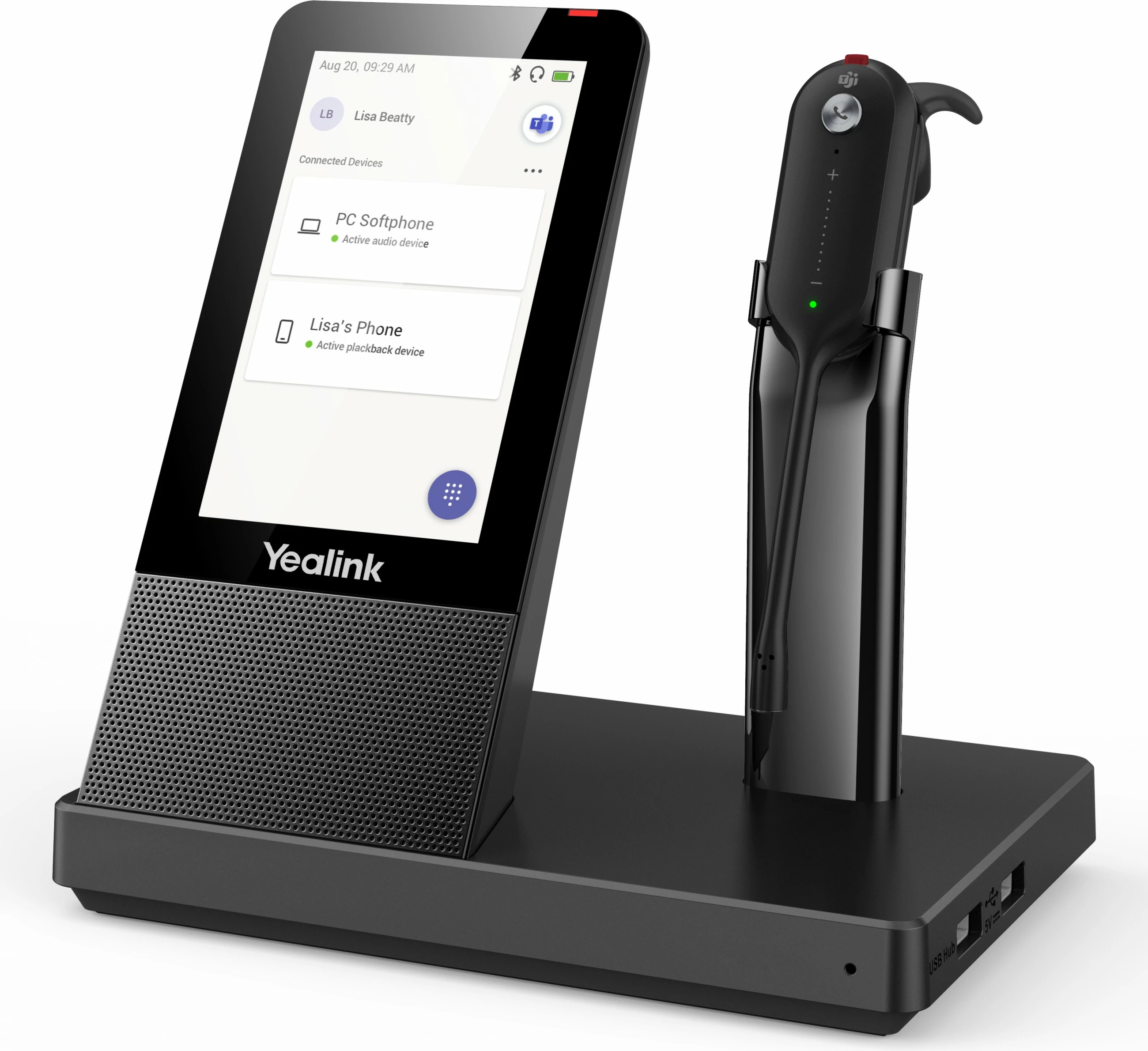 Kufje pa tela Yealink WH67, Office/Call center, e zezë