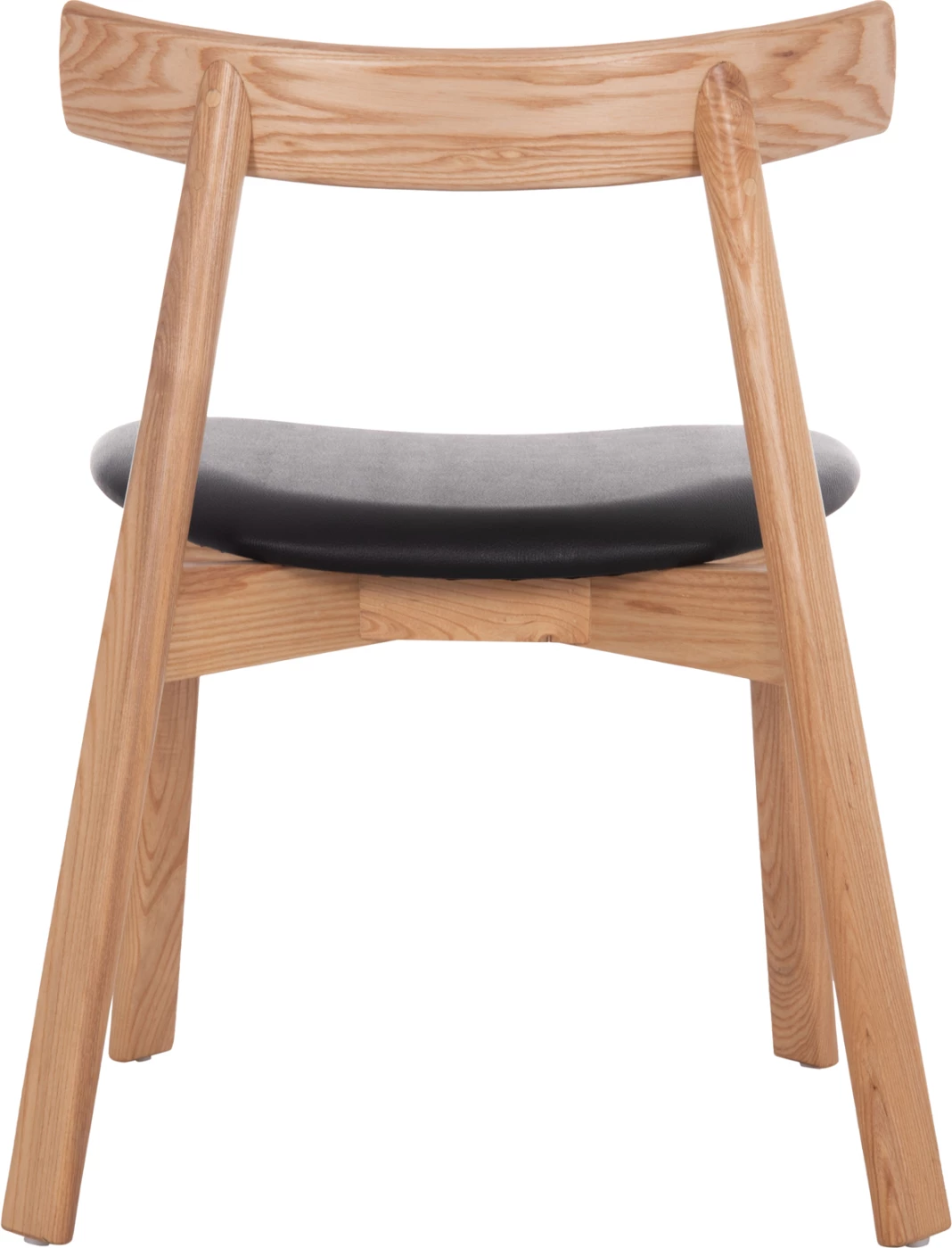 Karrige ngrënieje SEKAN, dru kauçuku, ulëse lëkurë sintetike e zezë, 60x54x72cm, set prej 2 copë