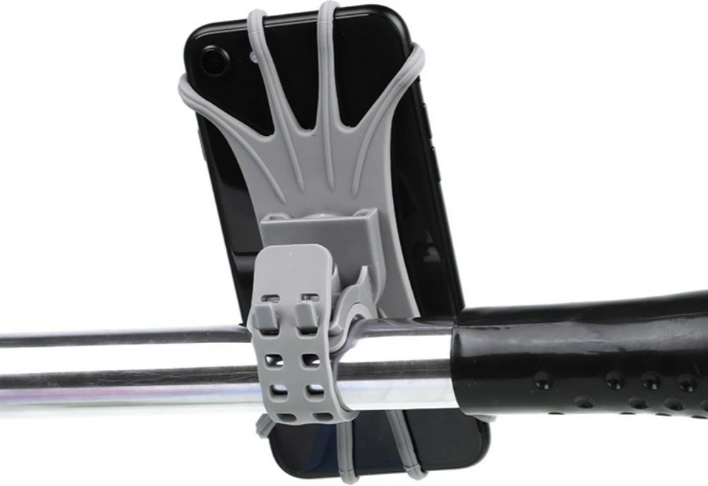 Mbajtës telefoni për biçikletë Hurtel, silikoni, kokë rrotulluese, e zezë