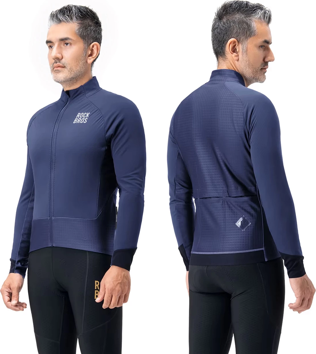 Xhaketë çiklizmi dimërore Rockbros YDWT014, dy-shtresore me fleece, madhësia L, blu