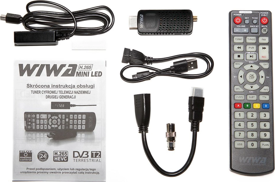 Tuner TV Wiwa H.265 MINI LED me telekomandë, i zi