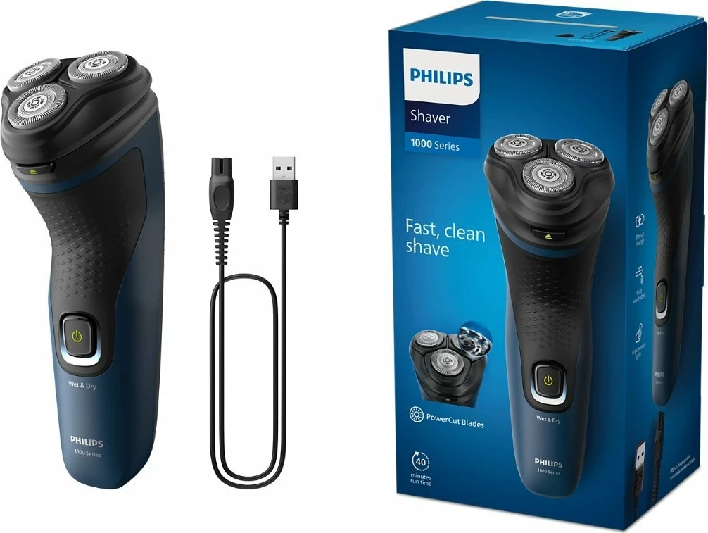 Makinë rroje Philips Series 1000 S1151/00, Wet & Dry, 40 min, NiMH, blu navy
