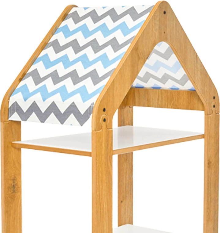 Raft Montessori Zoilen I, bardhë-natyral-blu, mdf, 50x30x100cm