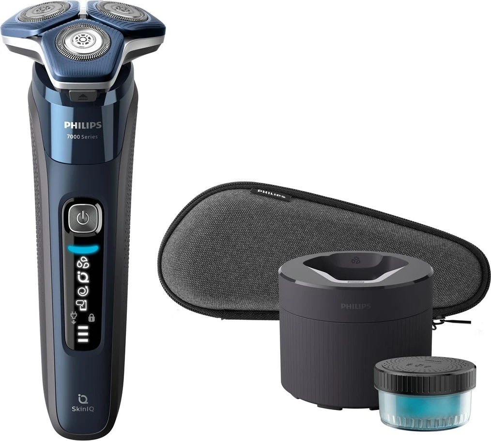 Makinë rroje Philips SHAVER Series 7000 S7885/50, Trimer, E zezë, Blu