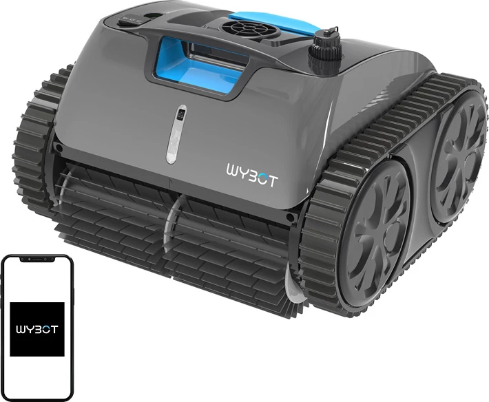 robot pastrimi pishine pa tela, Wybot, C1 Pro, 120 min, fuqi 65W, bateri 25.9V 4600mAh, kontroll me aplikacion, IPX8, gri