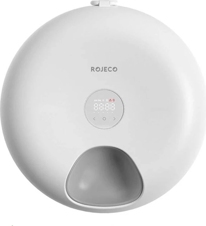 Shpërndarës automatik ushqimi për kafshë Rojeco RWSQ-07, 6 ndarje, 3600mAh, i bardhë