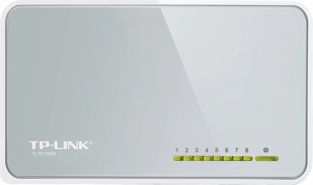 Switch TP-LINK TL-SF1008D, 8 porta, Fast Ethernet, Bardhë