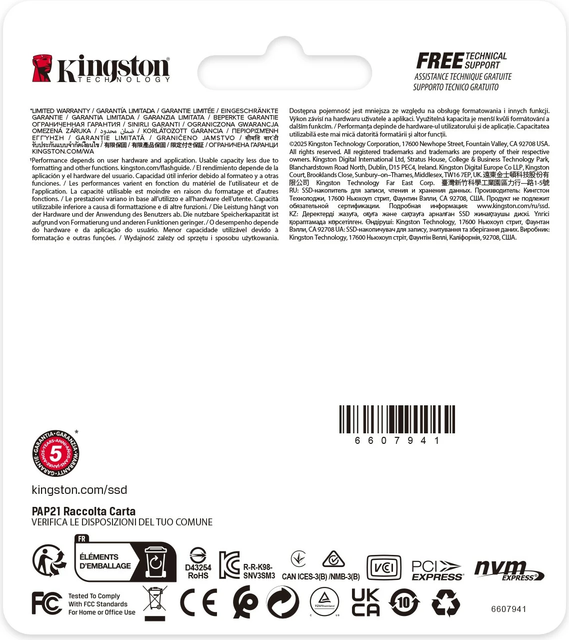 SSD M.2 Kingston NV3 500GB, PCI Express 4.0, 2230
