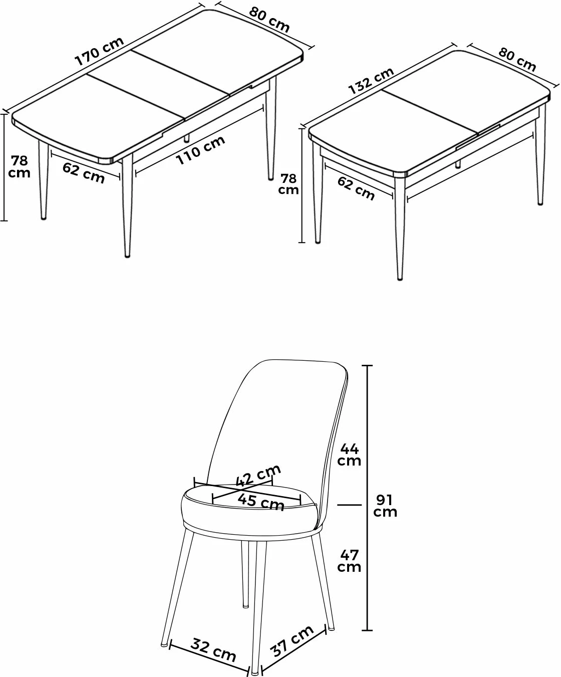 Tavolinë me karrige, zgjatshme, 7 copë, Skye Decor, ngjyrë mermeri të zi dhe kapuçino