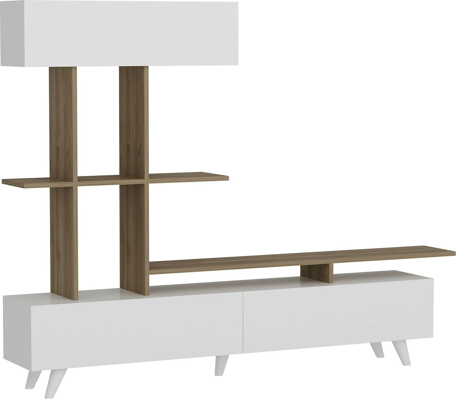 Njësi televizori Skye Decor, ngjyrë vjollcë-bardhë, arrë