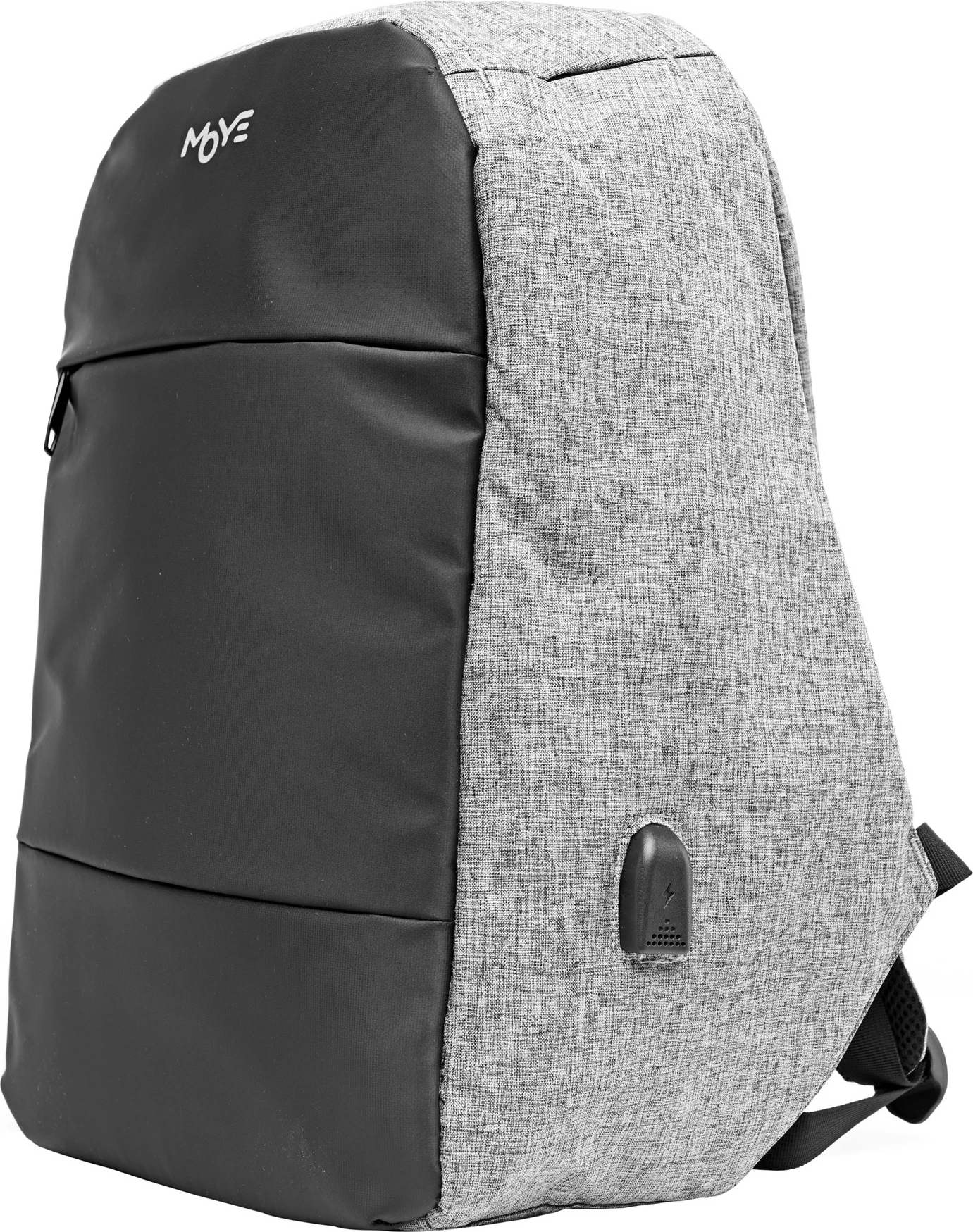 Çantë shpine Moye Trailblazer Sydney 15.6\" për laptop, me mbrojtje kundër vjedhjes, hapje USB, rezistente ndaj ujit, Gri/Zi