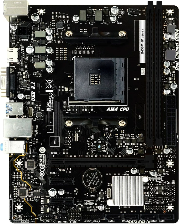 Pllakë amë Biostar B450MHP, Socket AM4 micro ATX, AMD B450