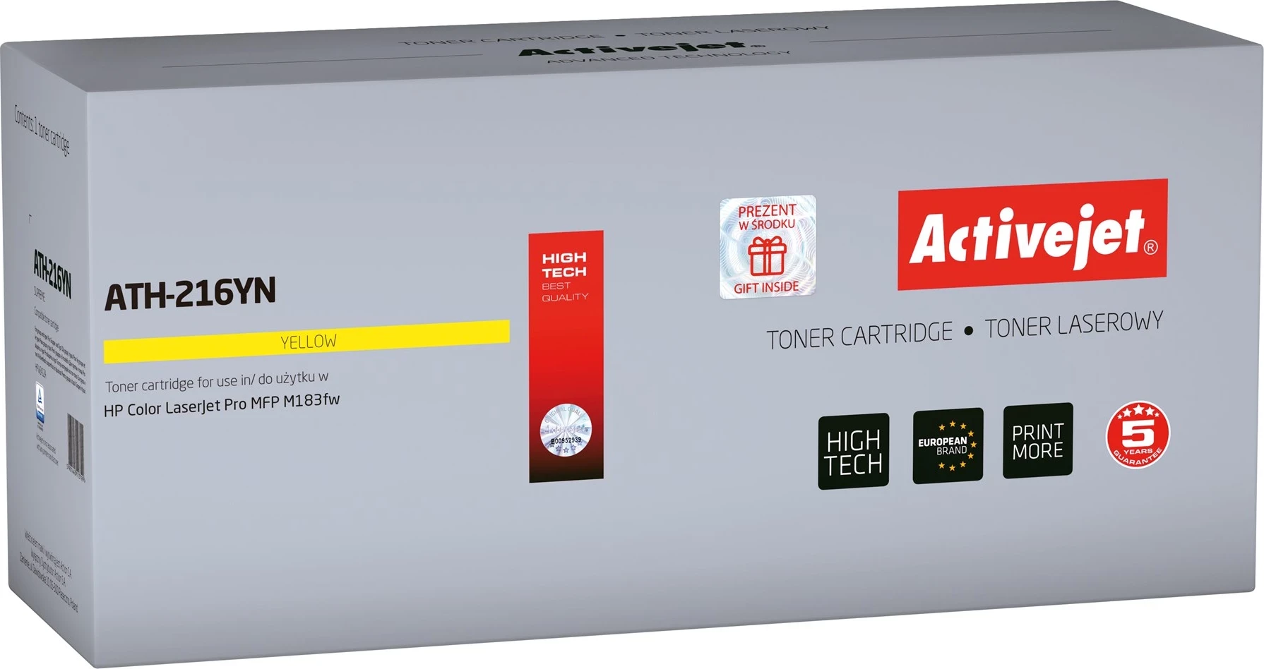 Toner zëvendësues Activejet ATH-216YN për printer HP 216A W2412A, i verdhë