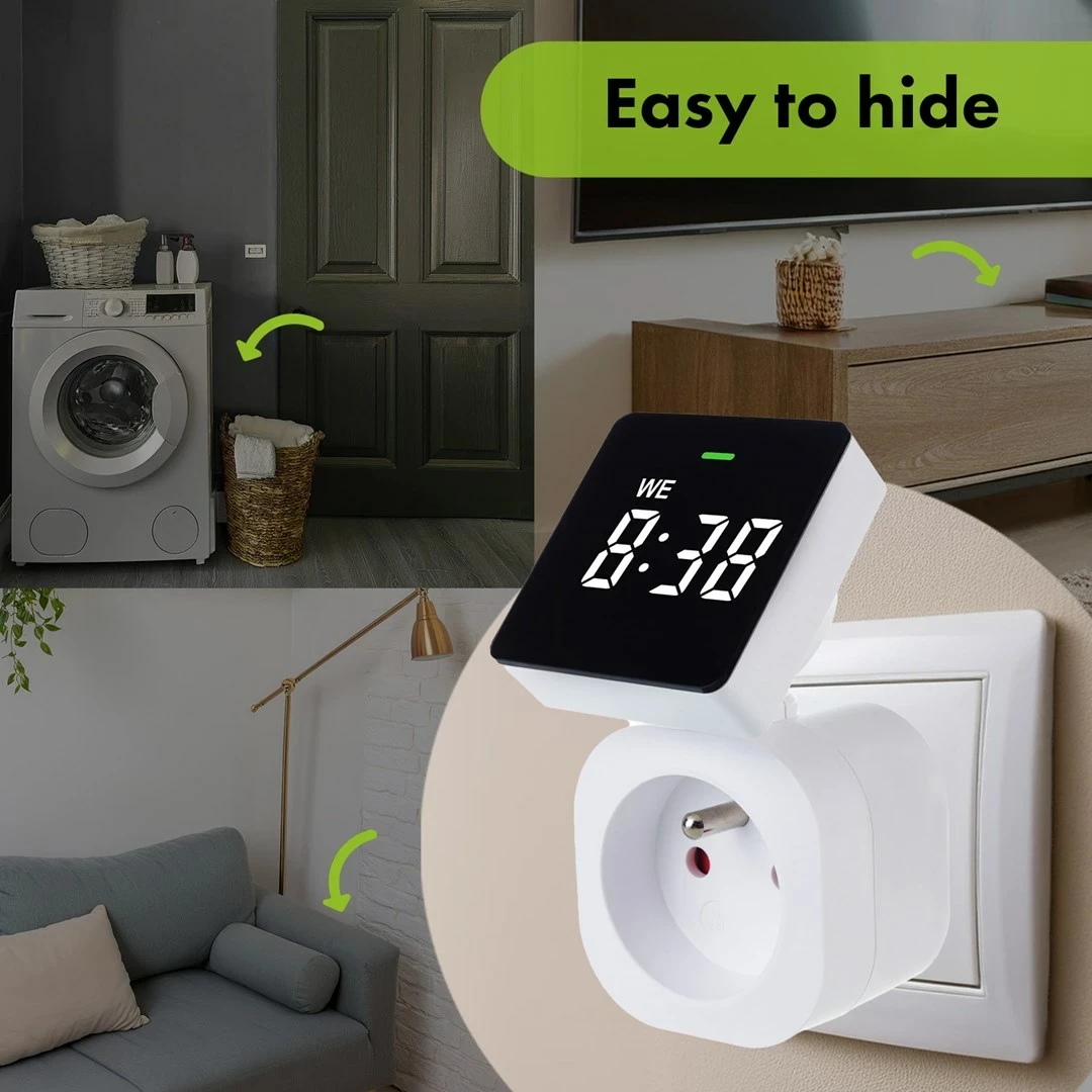 Ndërrues kohe digjital GreenBlue GB610 E, 16A, IP20, Bardhë