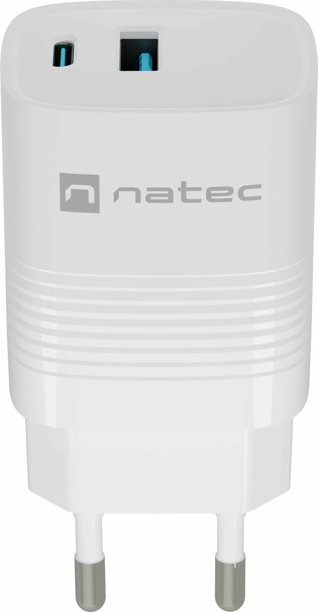 Karikues GaN Natec Ribera NUC-2140 30W 1x USB-A 1x USB-C, i bardhë