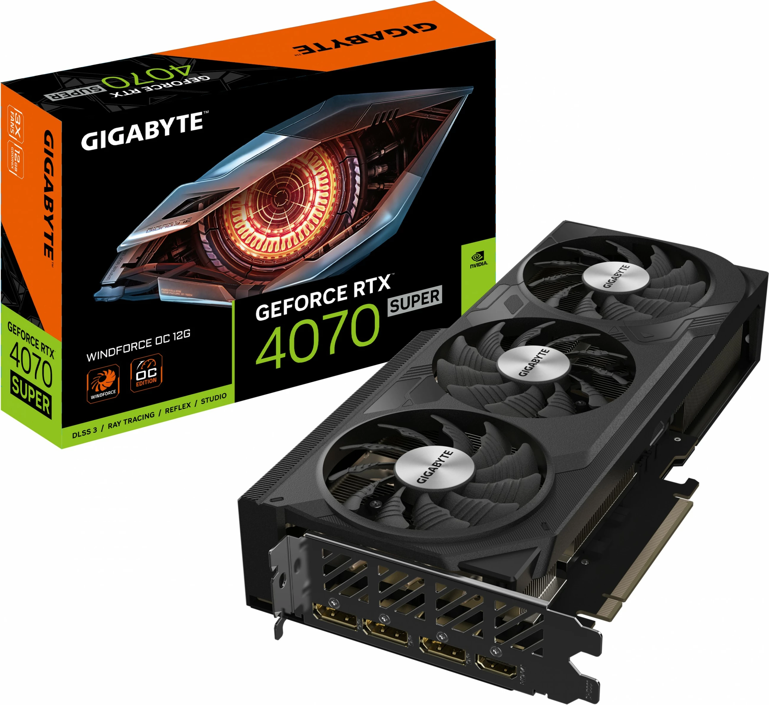 Kartelë grafike Gigabyte GeForce RTX 4070 SUPER WINDFORCE OC 12G, 12 GB, e zezë