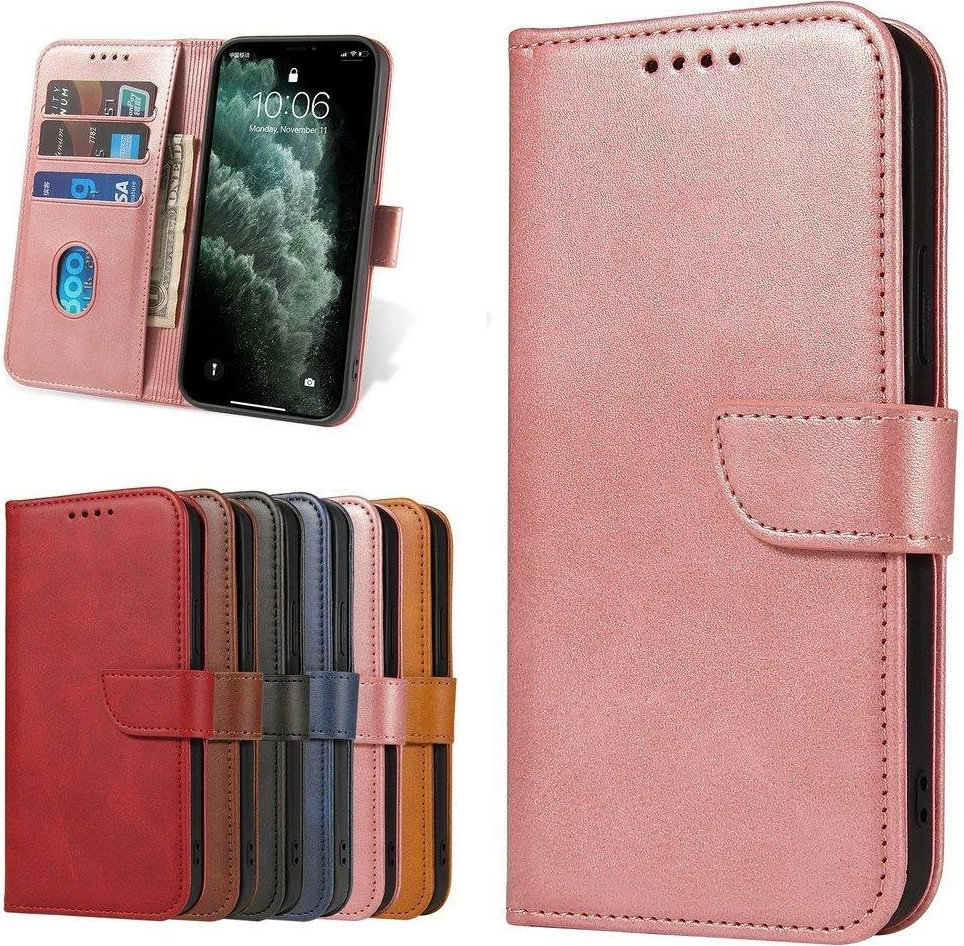 Mbështjellës Hurtel Magnet Case me kapak dhe mbajtëse, për Xiaomi Redmi Note 11 Pro+ 5G / 11 Pro 5G / Mi 11i HyperCharge / Poco X4 NFC 5G, Rozë