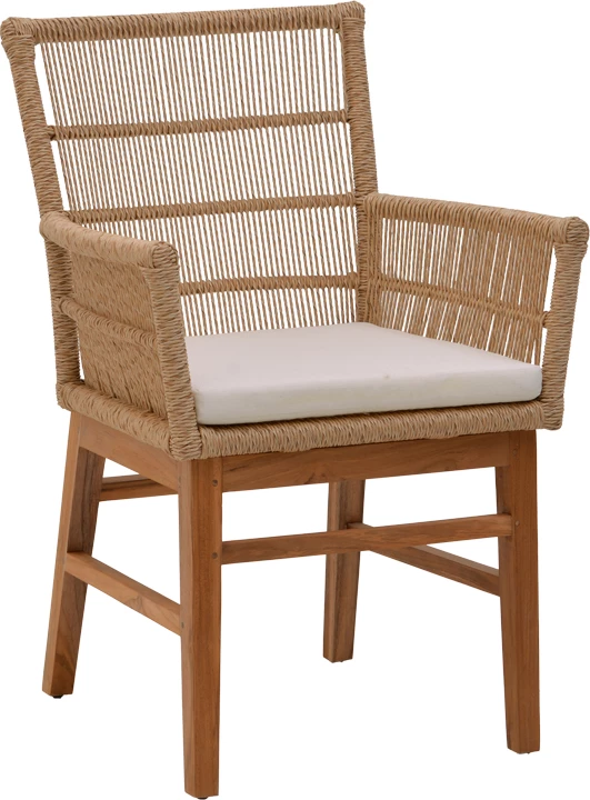 Tavolinë me karrige Inca-Pablo set prej 7 pjesësh, hije natyrale-bezhë, 240x100x76cm